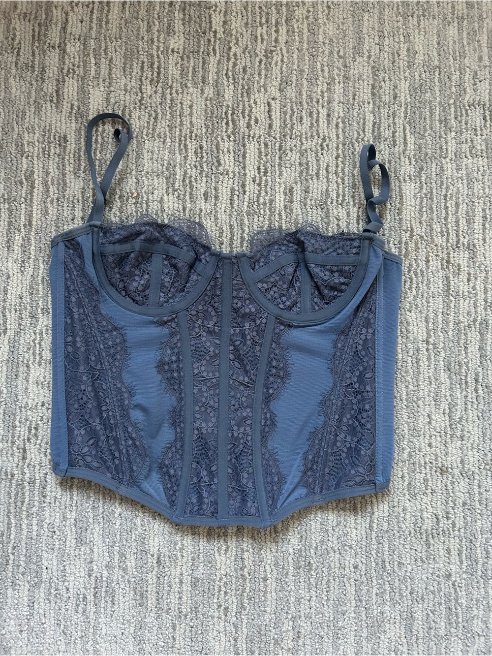 Urban Outfitters Slate Blue Lace-Trim Bustier